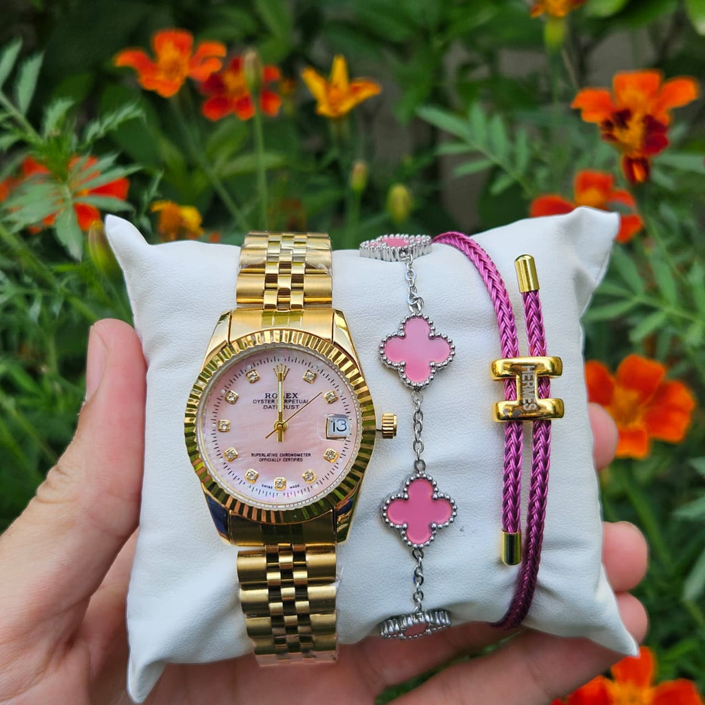 pack Rolex et 3 brasli femme