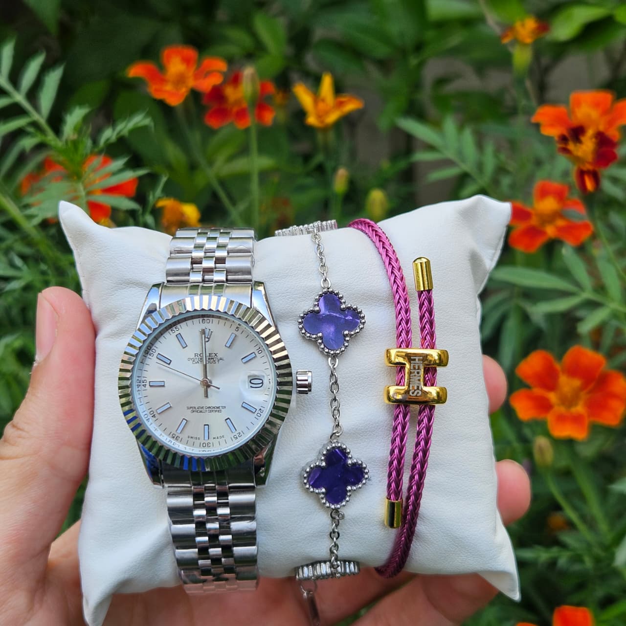 pack Rolex et 3 brasli femme