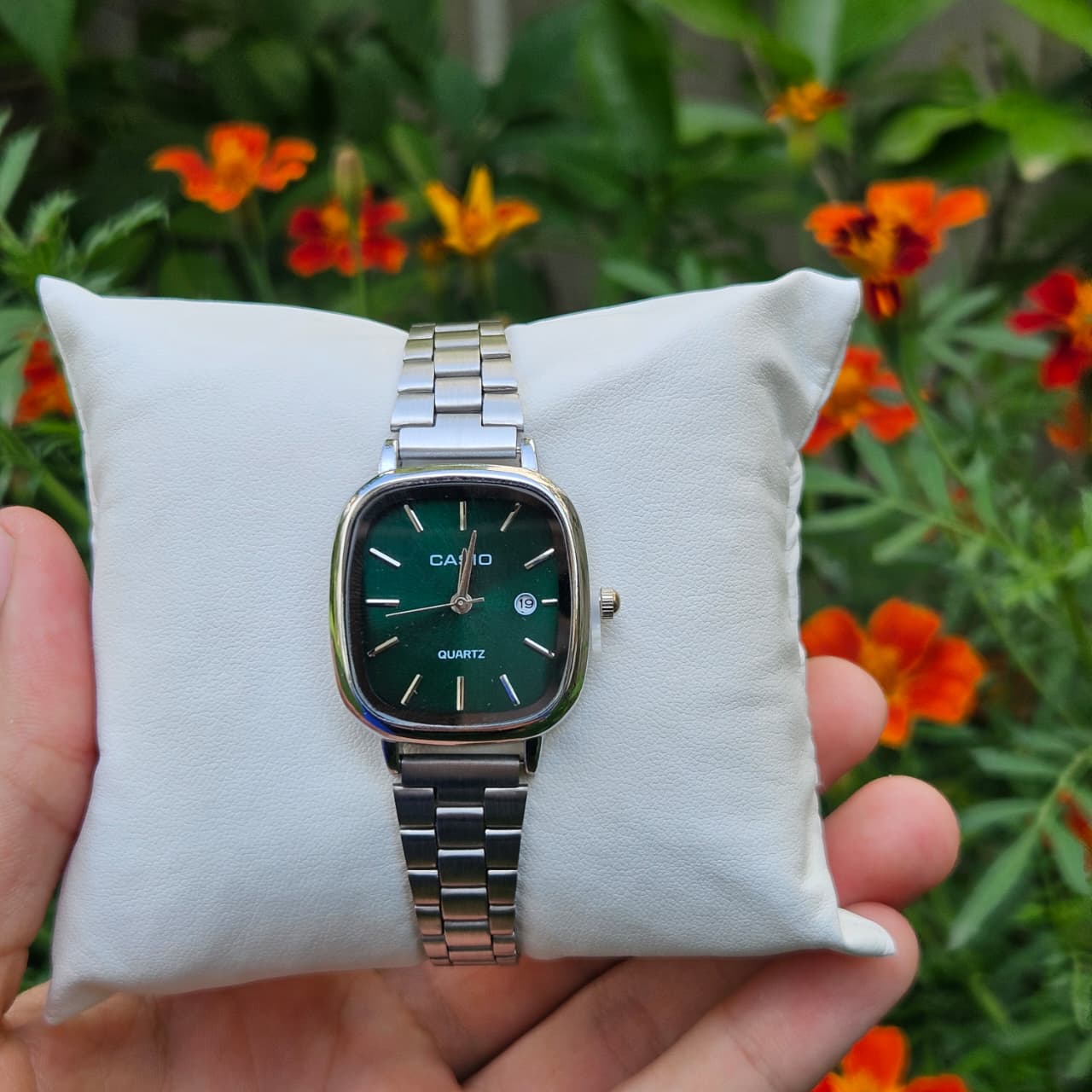 CASIO FEMME CARRÉ ACIER