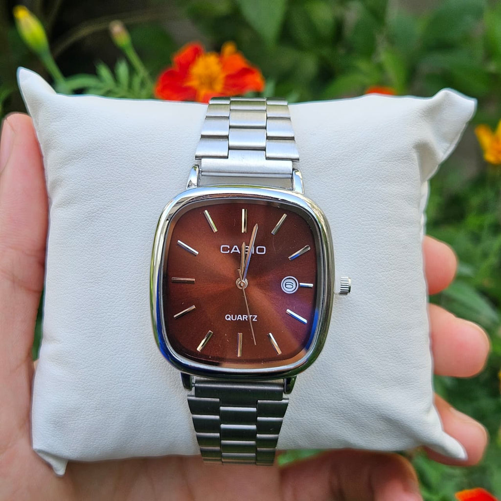 CASIO HOMMES CARRÉ ACIER