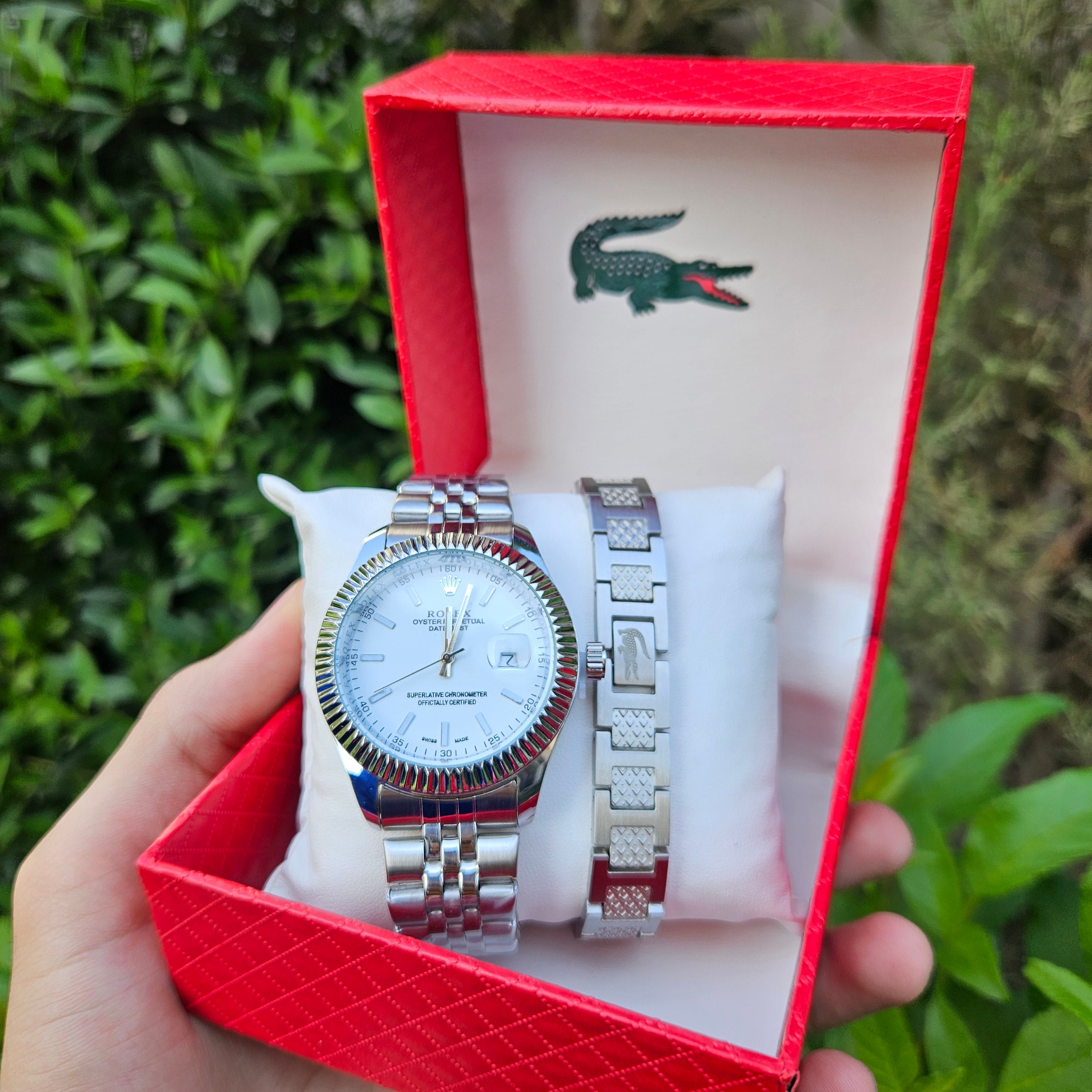 Pack Montre Rolex Et Braslet Lacoste