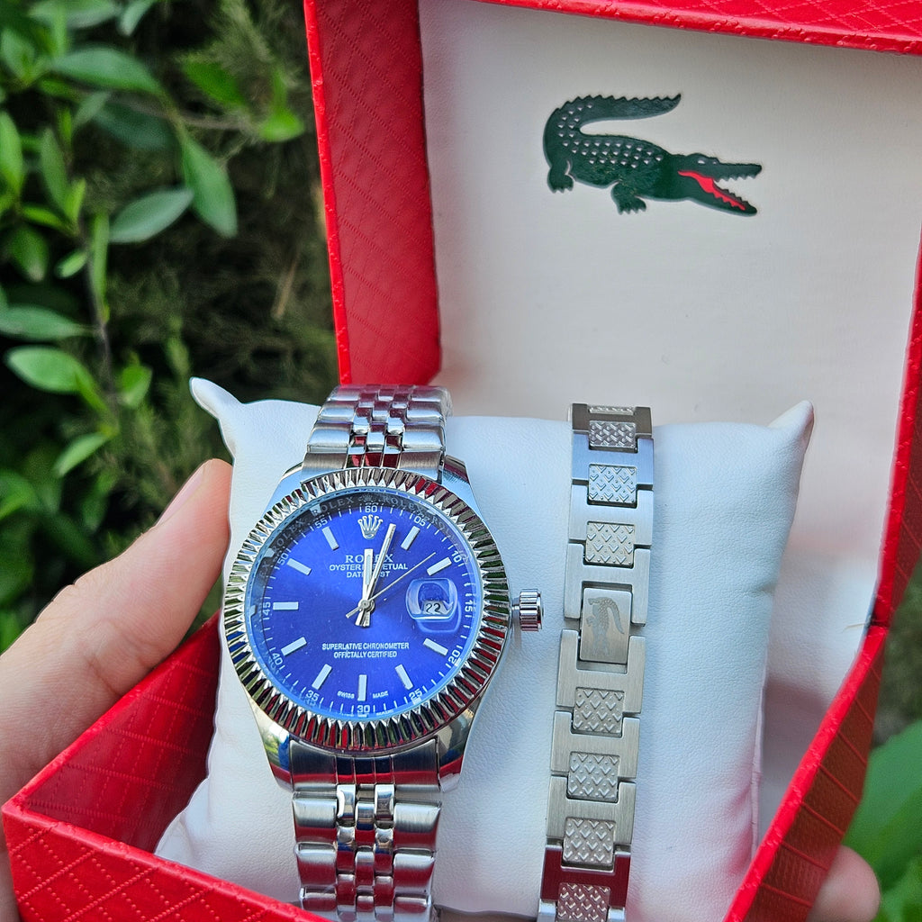 Pack Montre Rolex Et Braslet Lacoste