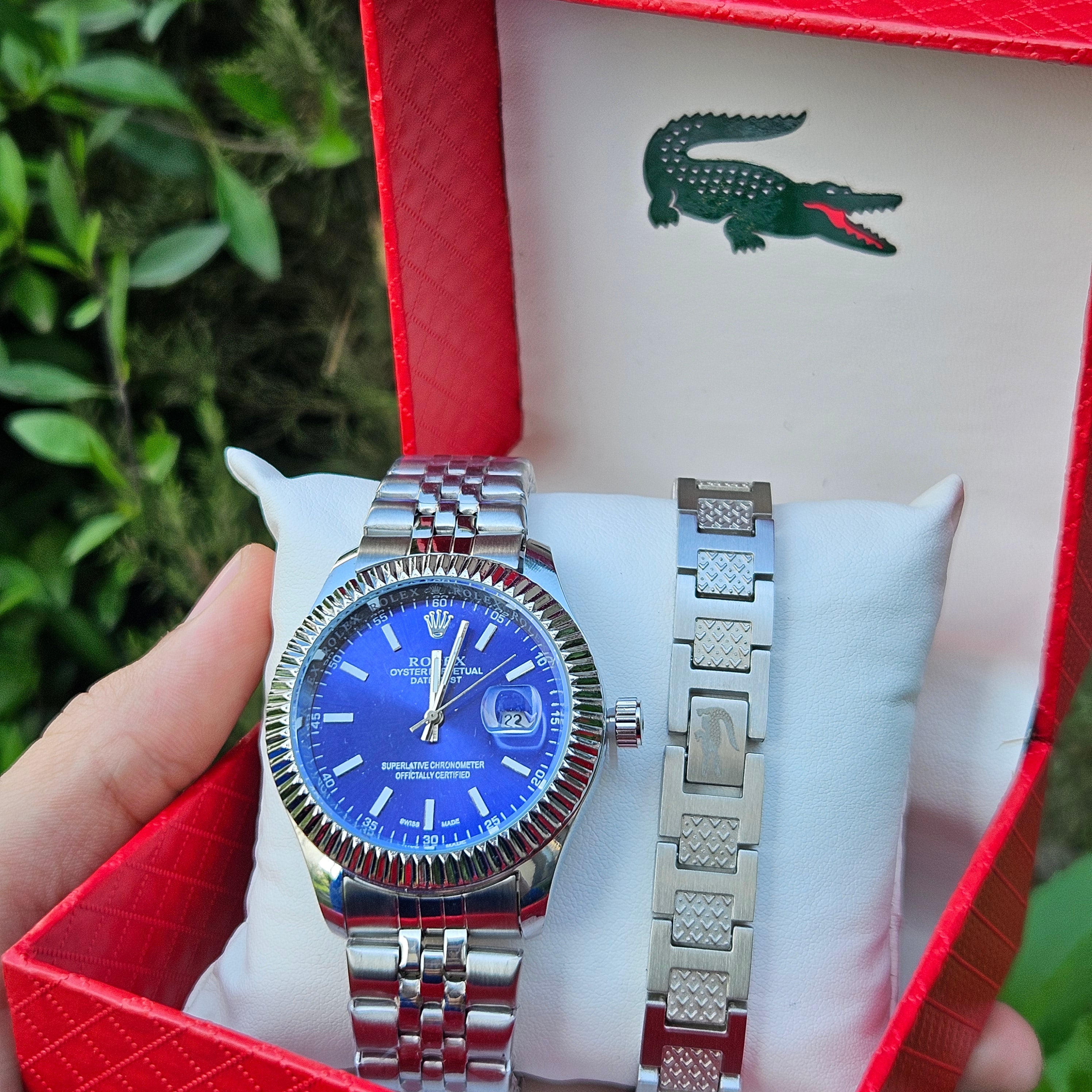 Pack Montre Rolex Et Braslet Lacoste