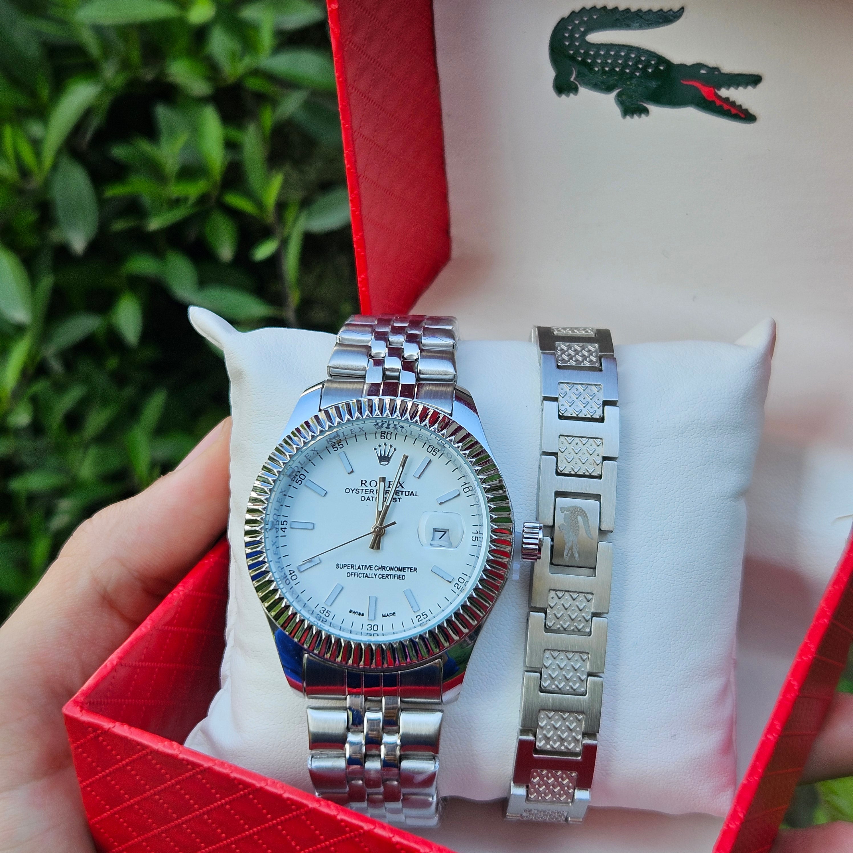 Pack Montre Rolex Et Braslet Lacoste