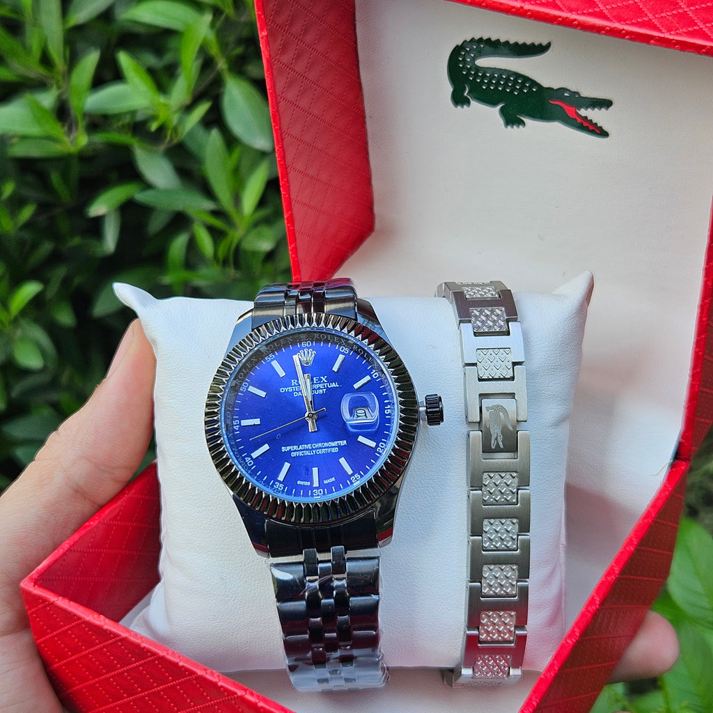 Pack Montre Rolex Et Braslet Lacoste