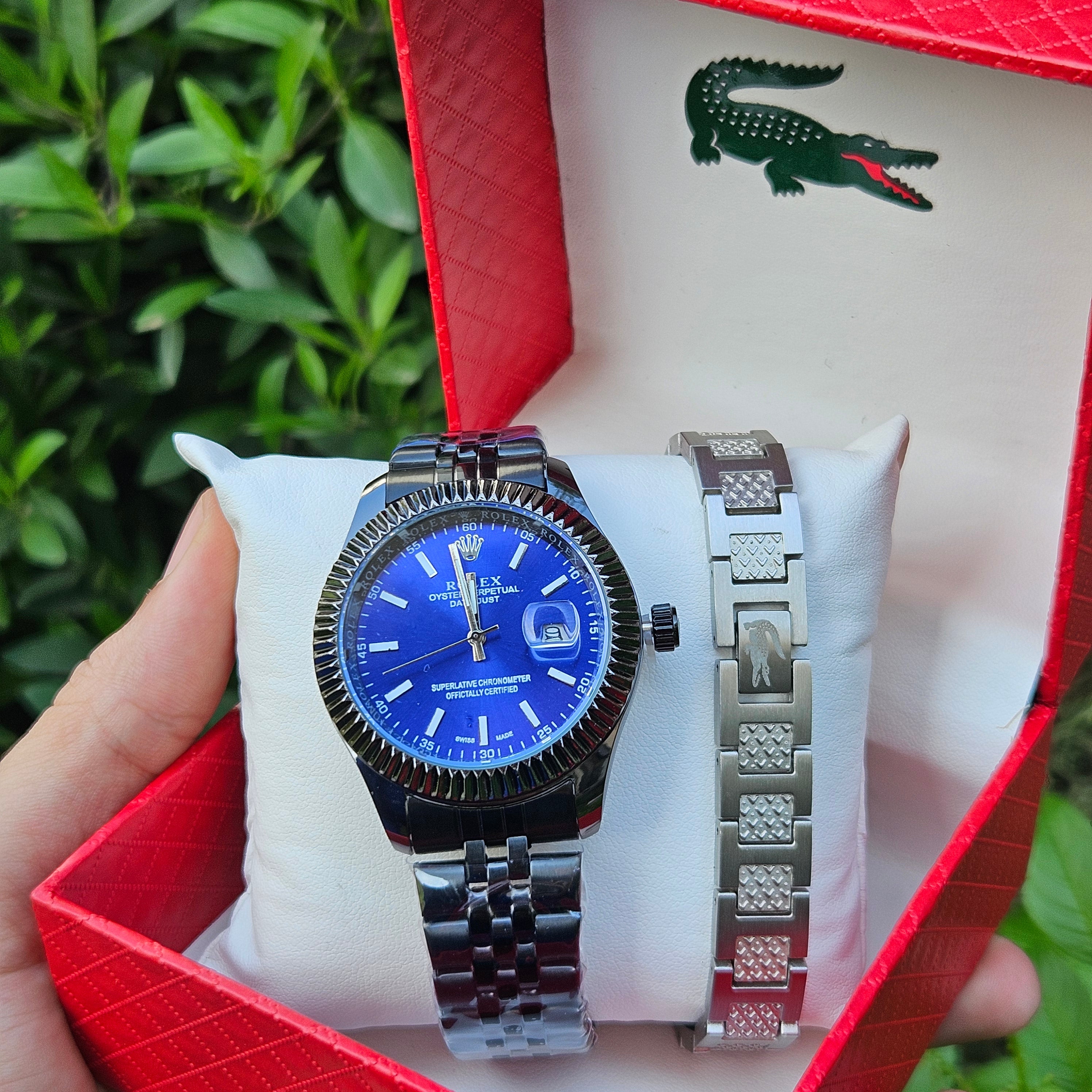 Pack Montre Rolex Et Braslet Lacoste