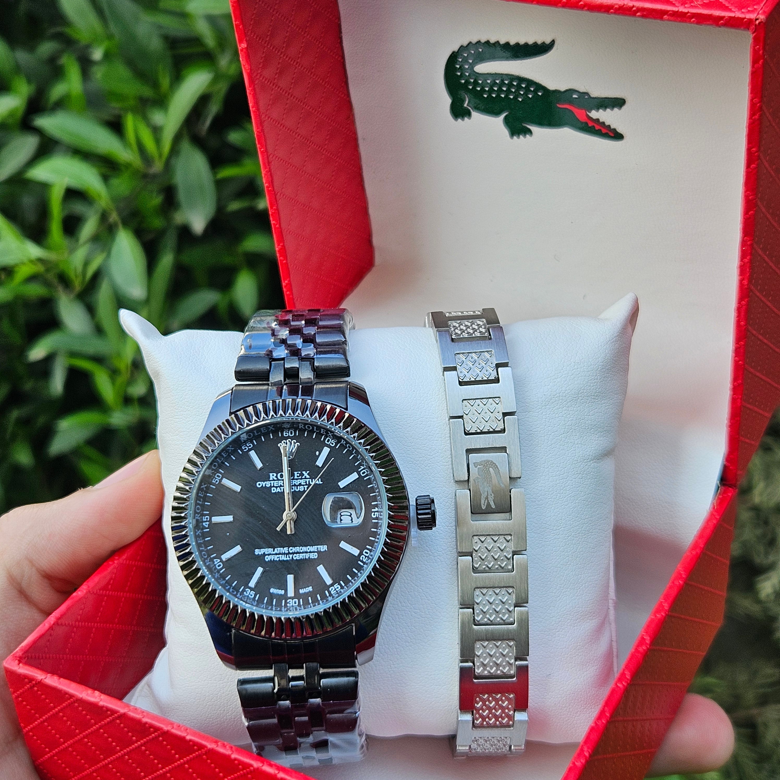Pack Montre Rolex Et Braslet Lacoste